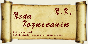 Neda Kozničanin vizit kartica
